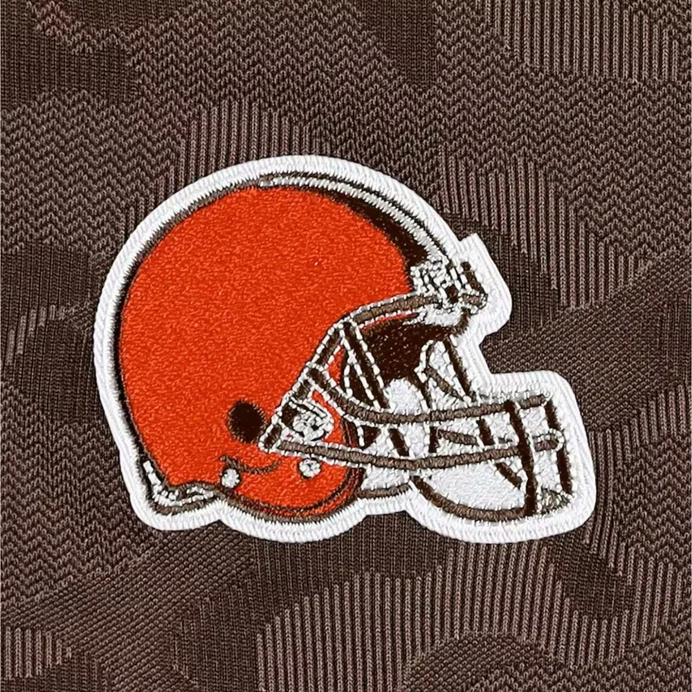 Antigua Cleveland Browns Mens Brigade Camo Quarter Zip Pullover Brown MD 104655